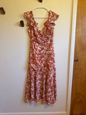 Sugarlips Red and Tan Formal Dress